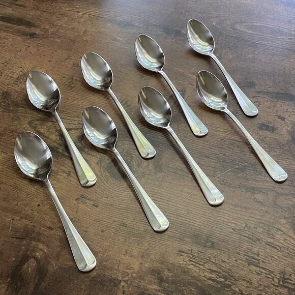 Oxford Hall Sagamore Jamestown Teaspoon Set of 8 Stainless 6" Spoons Flatware - Picture 1 of 5